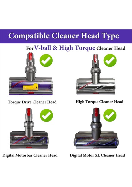 Dyson V10 V11 V15 G5 Elektrikli Süpürge V-Ball ve Yüksek Torklu Temizleme Başlığı Için 100W Temizleme Başlığı Konnektörü Yedek Parçası (Yurt Dışından) modelleri