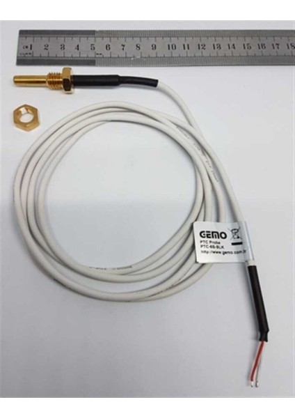 PTC-S-130C Sıcaklık Sensörü 1,5m Silikon Kablolu (2 Telli) Ptc Sensör, Uç Çapı 6 mm (-50°c ... +130°C)