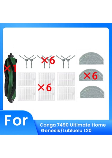 Conga 7490 Ultimate Home Genesis/lubluelu L20 Süpürme Robotu Aksesuarları Temizleyici Parçaları Değişimi Için 19 Adet (Yurt Dışından)
