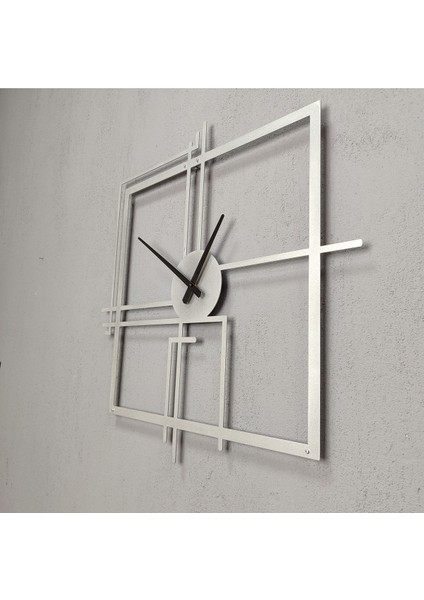 Kare Querencia Metal Gümüş / Silver Duvar Saati - Ev / Ofis Saati - Hediye Saat 60 x 60 cm fiyatları