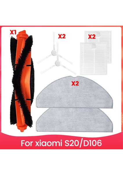 Xiaomi Robot Süpürge S20/D106 Parçaları Ana Yan Fırça Hepa Filtre Paspas Bezi Yedek Parça Takımı Aksesuarları (Yurt Dışından)