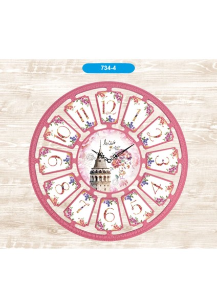 734-4 Dekoratif Duvar Saati Saatin Ölçüsü: 50 cm