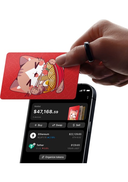 Kripto Para Cüzdanı (Nfc-Soğuk Cüzdan)(3'lü Paket) Ramen Cat