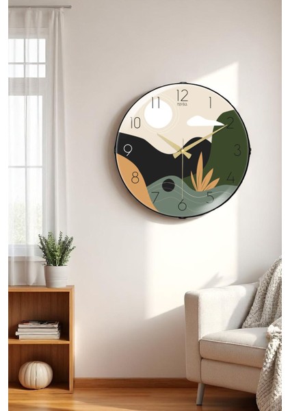 Modern Sessiz Mekanizmalı Şık Tasarım Dekoratif Bombe Camlı 36CM Duvar Saati-Derio fiyatları