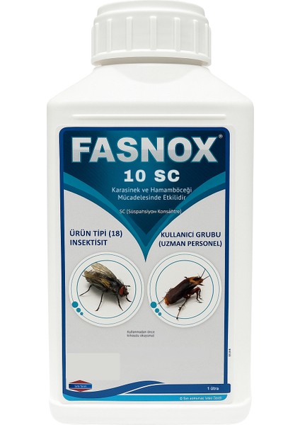 Fasnox 10 Sc 1 Litre Süspansiyon Konsantre - Karasinek ve Hamamböceği Mücadelesi Için Etkili