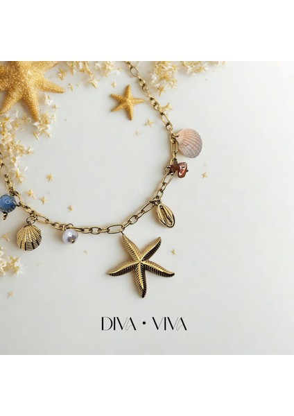 - Sea Star Çelik Charm Kadın Kolye