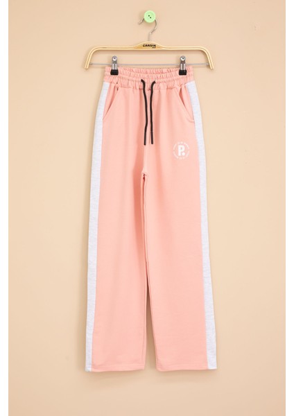 Somon Garnili Geniş Paça Kız Çocuk Beli Lastikli Eşofman Altı 20616