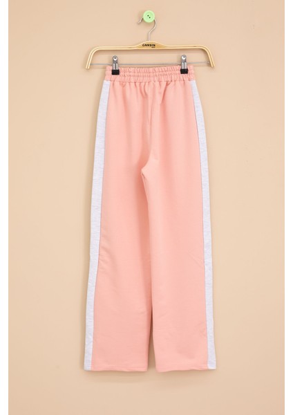 Somon Garnili Geniş Paça Kız Çocuk Beli Lastikli Eşofman Altı 20616 modelleri