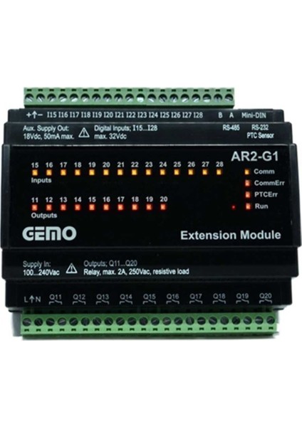 AR2-G1-24VDC-14D Ray Tipi, Ar2 Için Genişleme Modülü