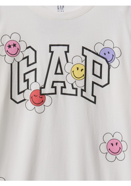 Kız Çocuk Beyaz Gap Logo Grafikli T-Shirt fiyatları