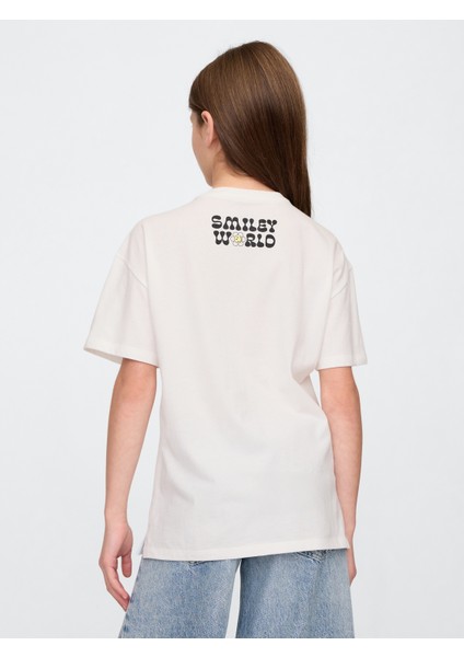 Kız Çocuk Beyaz Gap Logo Grafikli T-Shirt modelleri