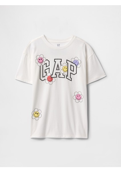 Kız Çocuk Beyaz Gap Logo Grafikli T-Shirt fırsatları