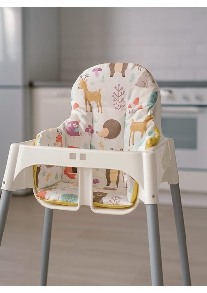 Bebek Çocuk Mama Sandalyesi Minderi Doğa Desenli