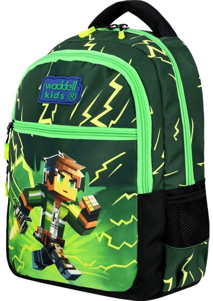 Mycraft Creeper Ilkokul Sırt Çantası,beslenme Çantası ve 2 Cepli Kalem Kutusu