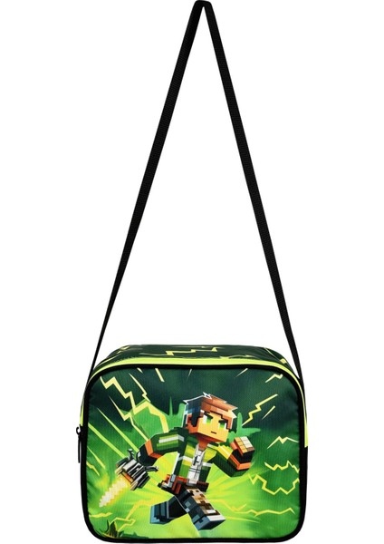Mycraft Creeper Ilkokul Sırt Çantası,beslenme Çantası ve 2 Cepli Kalem Kutusu