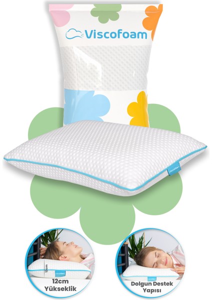 Comfy Boyun Destekli Ortopedik Yastık Tombul Visco Yastık - 55x35x12cm