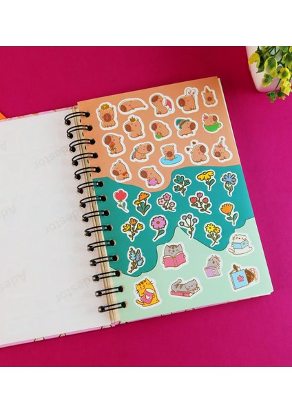 Özel Tasarım Spiralli 15*21 cm Dot Defter, Eskiz Defteri, Doodle Book - 2 SAYFA STICKER HEDİYELİ fırsatları