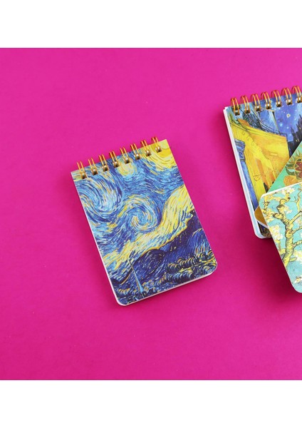 Van Gogh Tasarımlı Spiralli 11X7,5 cm 70 Yaprak Defter BM-1720