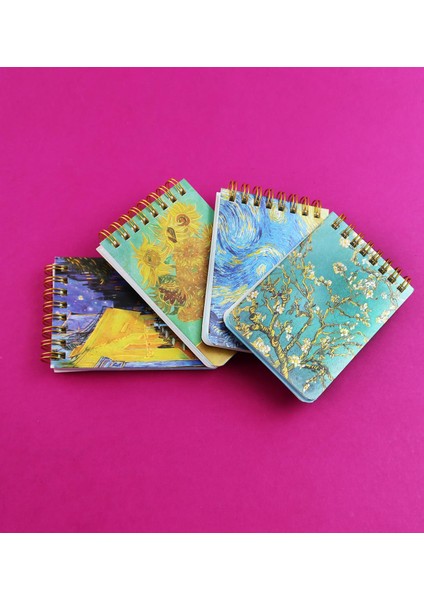 Van Gogh Tasarımlı Spiralli 11X7,5 cm 70 Yaprak Defter BM-1720 modelleri