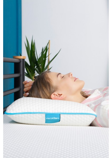 Comfy Boyun Destekli Ortopedik Yastık Tombul Visco Yastık - 55x35x12cm