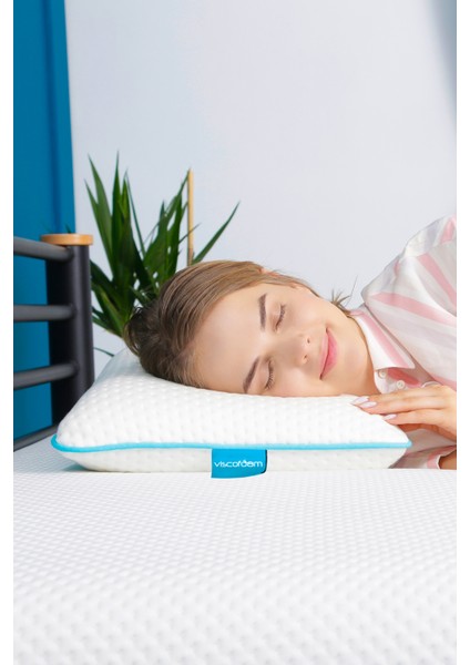 Comfy Boyun Destekli Ortopedik Yastık Tombul Visco Yastık - 55x35x12cm