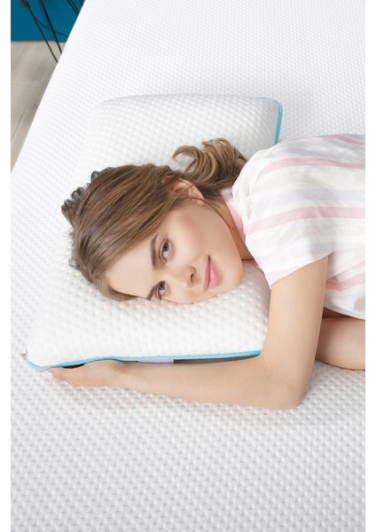Comfy Boyun Destekli Ortopedik Yastık Tombul Visco Yastık - 55x35x12cm