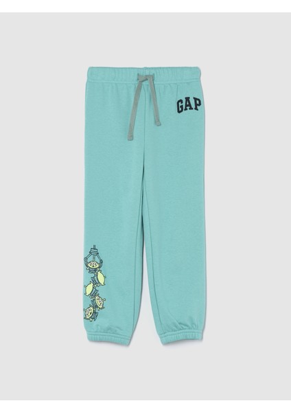 Erkek Bebek Yeşil Gap Logo Fransız Havlu Kumaş Pull-On Jogger Eşofman Altı