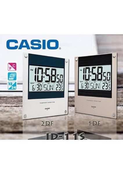 ID-11S-2DF Dijital Termometre Takvimli Duvar Saati