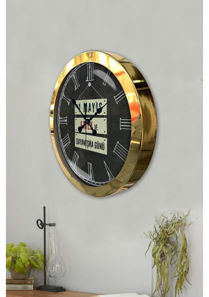 36 cm Gold Metal 1 Mayıs Işçiler Duvar Saati modelleri