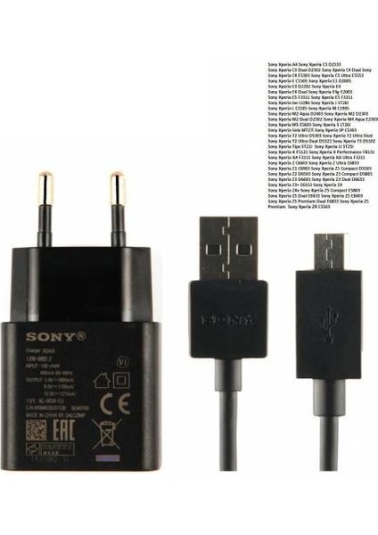 Sony Xperia Z2 D6503 Şarj Aleti ve Data Kablosu UCH10 Micro USB