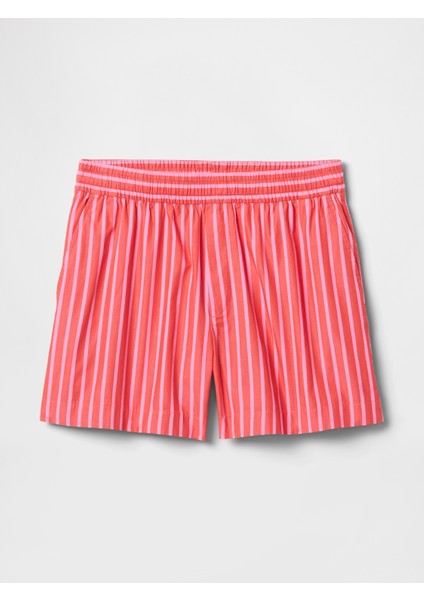 Kadın Kırmızı Organik Pamuk Poplin Boxer Şort modelleri