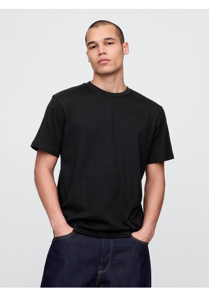 Erkek Siyah Heavyweight Original T-Shirt