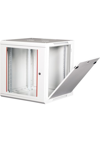 12U 19" Duvar Tipi Rack Kabinet – Genişlik: 600 mm | Derinlik: 600 mm – Açık Gri (Demonte) modelleri