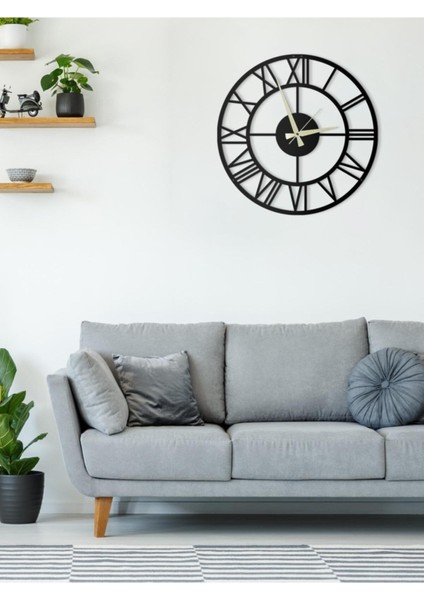 Dekoratif Roma Rakamlı Metal Duvar Saati 41X41CM modelleri