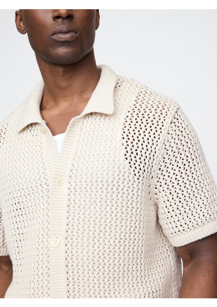 Erkek Bej Mesh Örgü Gömlek fiyatları