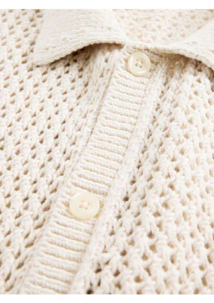 Erkek Bej Mesh Örgü Gömlek fırsatları