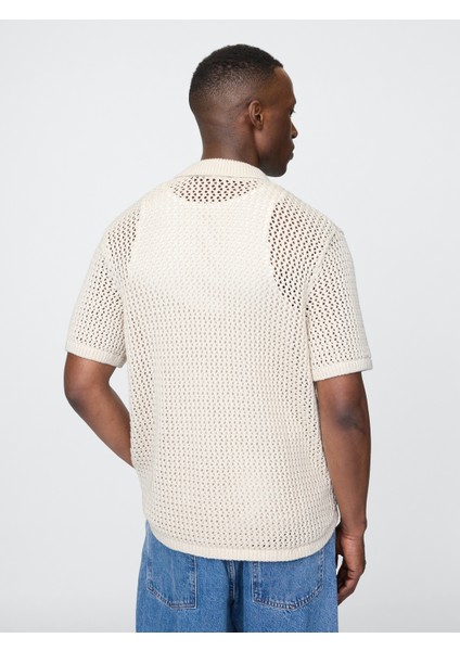 Erkek Bej Mesh Örgü Gömlek indirimleri
