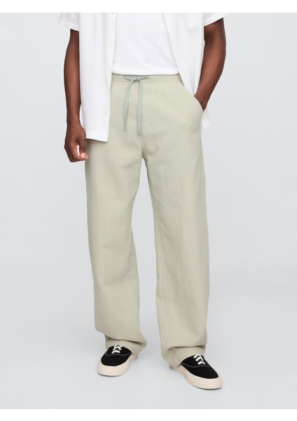 Erkek Gri Gauze Baggy Easy Pantolon modelleri