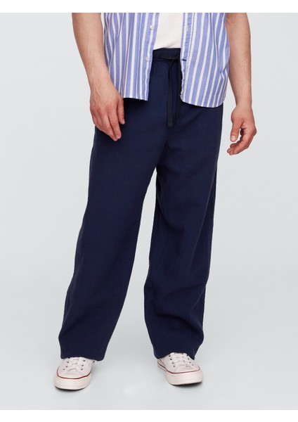 Erkek Lacivert Gauze Baggy Easy Pantolon modelleri