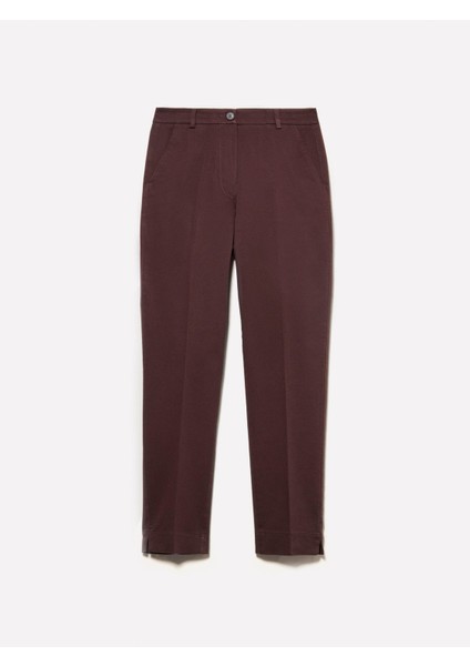 Streç Pamuklu Normal Bel Chino Pantolon Kadın Kahverengi Pantolon - 325P4BYW55AH6 modelleri