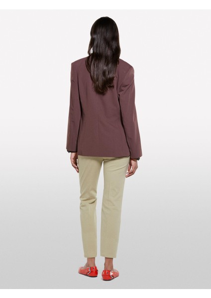 Sisley Streç Pamuklu Arkası Biyeli Cepli Pantolon Kadın Kum Rengi Pantolon - 325P49MALE02X