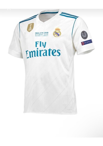 Real Madrid C.ronaldo 2017-18 Kıev Beyaz Sampionlar Lg Çocuk Futbol Forması 4lü Set Forma+Şort+Çorp+Bilrklik