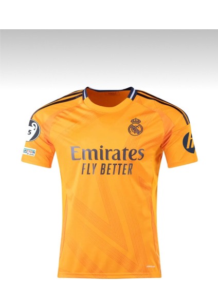 Real Madrid Valverde Deplasman Turuncu Sampionlar Lg Çocuk Futbol Forması 4lü Set Forma+Şort+Çorp+Bilrklik