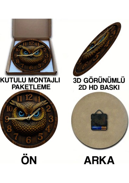 Sessiz Yuvarlak Ahşap Duvar Saati, Kuvars Hareketli 3D Görünümlü 2d Saat Sdw indirimleri