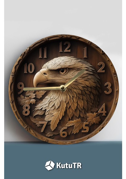 Sessiz Yuvarlak Ahşap Duvar Saati, Kuvars Hareketli 3D Görünümlü 2d Saat Sdw