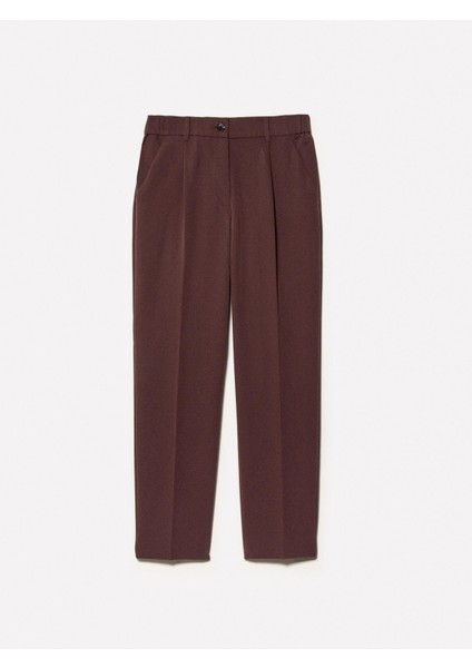 Viskoz Karışımlı Beli Lastikli Pantolon Kadın Kahverengi Pantolon - 325P4KVXL5CM7 fiyatları