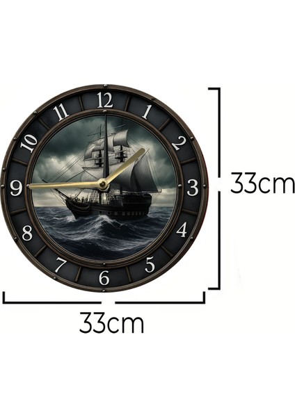 Sessiz Yuvarlak Ahşap Duvar Saati, Kuvars Hareketli 3D Görünümlü 2d Saat Sdw