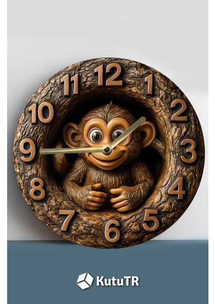 Sessiz Yuvarlak Ahşap Duvar Saati, Kuvars Hareketli 3D Görünümlü 2d Saat Sdw fiyatları