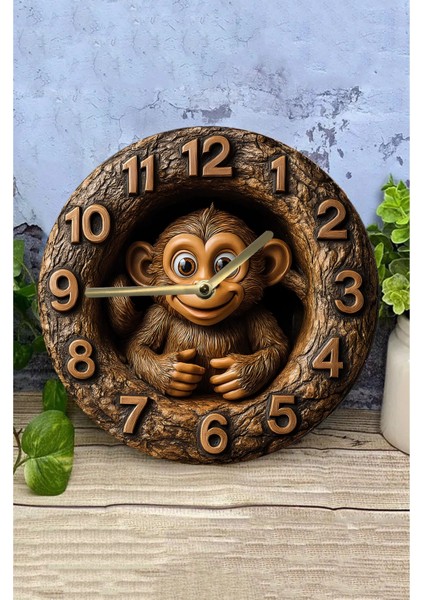 Sessiz Yuvarlak Ahşap Duvar Saati, Kuvars Hareketli 3D Görünümlü 2d Saat Sdw modelleri