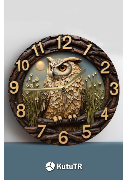 Sessiz Yuvarlak Ahşap Duvar Saati, Kuvars Hareketli 3D Görünümlü 2d Saat Sdw fiyatları